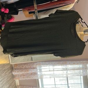 Green, high low tunic short sleeve shirt